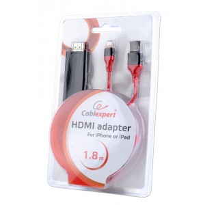 Cablu MHL lightning la HDMI pentru dispozitive 8-pini, tip IPhone, lungime 1.8 m, Gembird